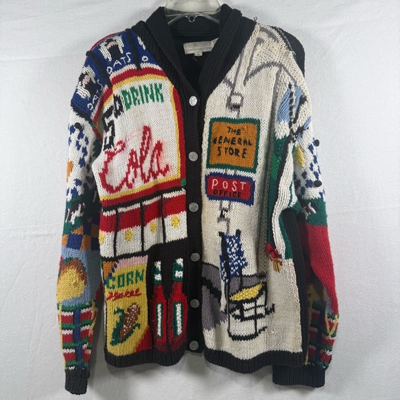 The Eagle’s Eye Sweaters - VTG 1990 The Eagle’s Eye General Store Groceries Cola Women’s Cardigan Size L